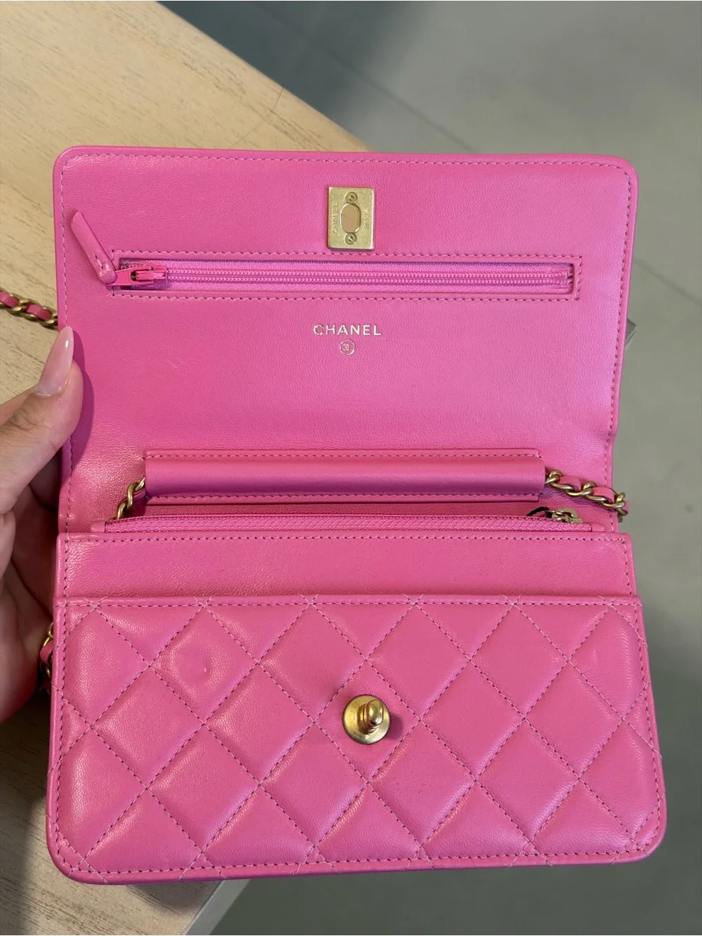 CHANEL Pearl Crush Wallet on Chain Lambskin